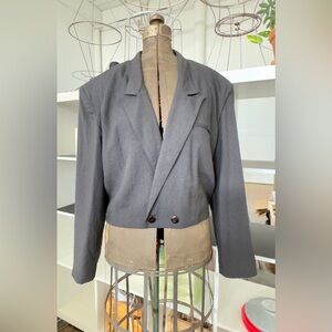 Vintage Cropped Menswear Tuxedo Jacket